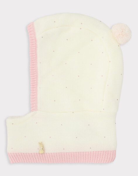 Cagoule Ecrue A Pois Lurex Doublee Fille