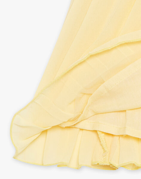 Robe en mousseline plissée jaune soleil et bloomer bébé fille CYEVA / 22E1BF32ROB102