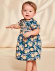 Robe et culotte bleu-vert en satin à fruits FAPAULINE / 23E1BFO1ROB608