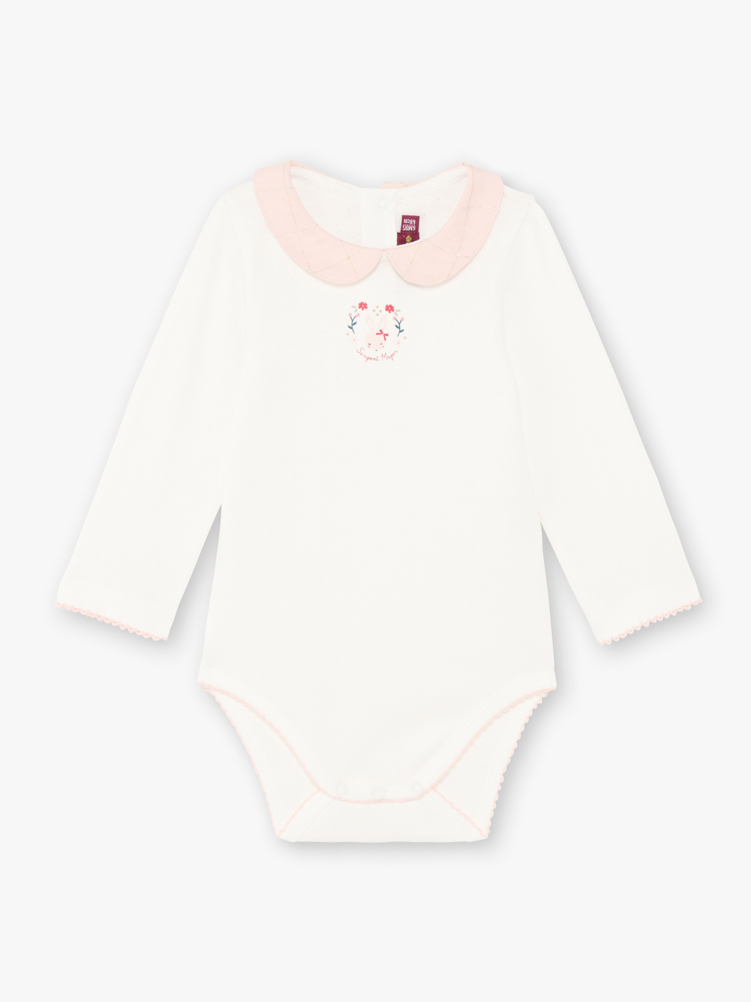 Body écru et rose bébé fille