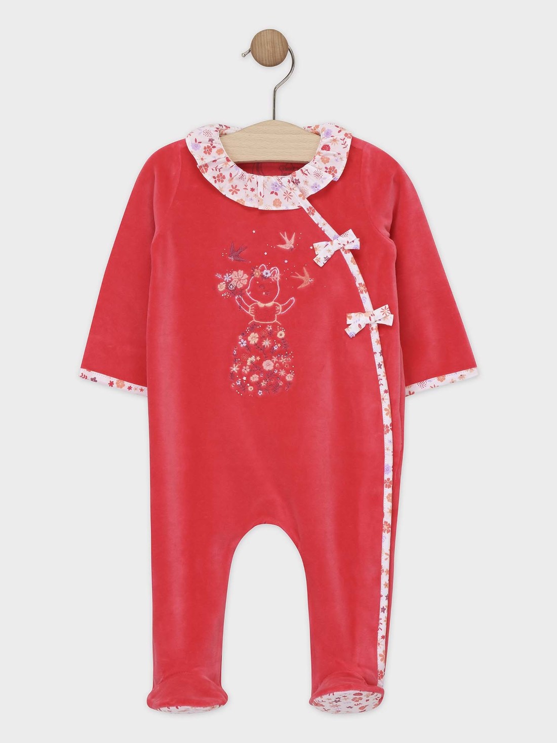 Grenouillere rose bébé fille