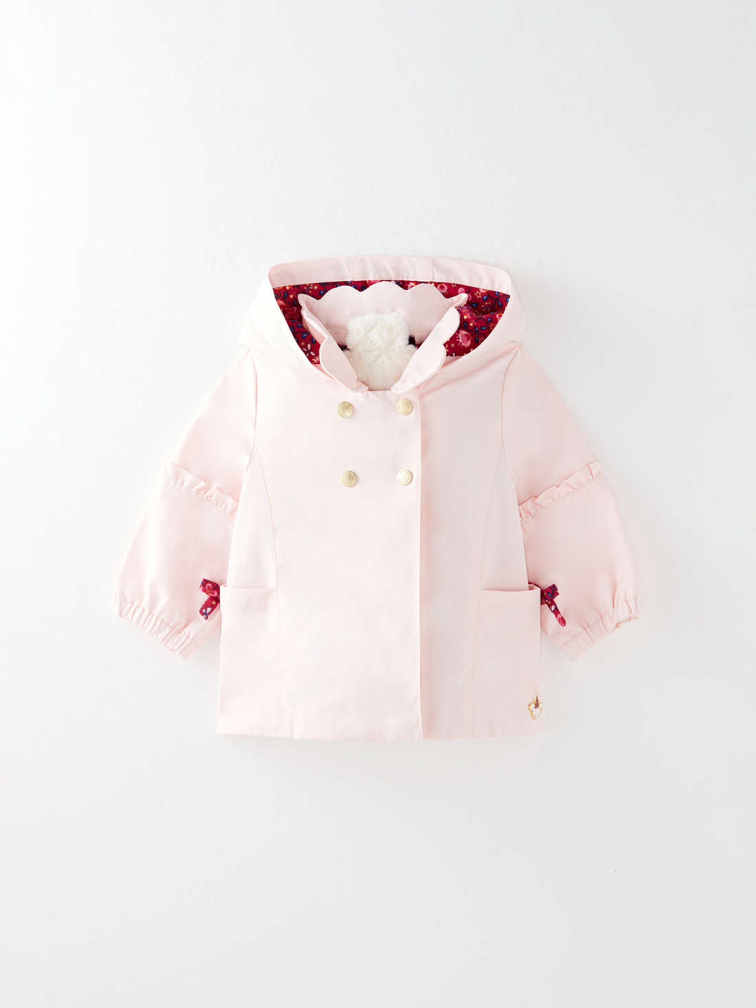 Manteau rose bébé fille