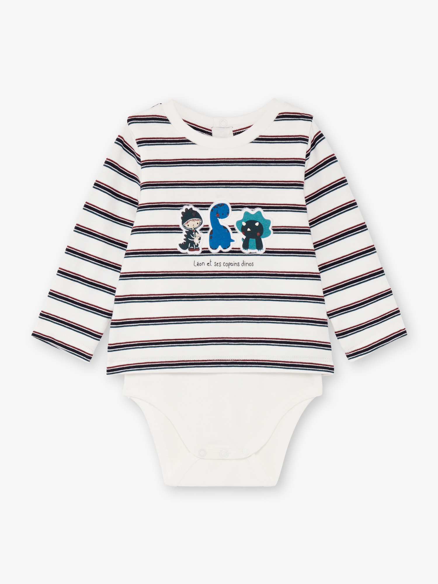 Body écru et bleu marine à rayures