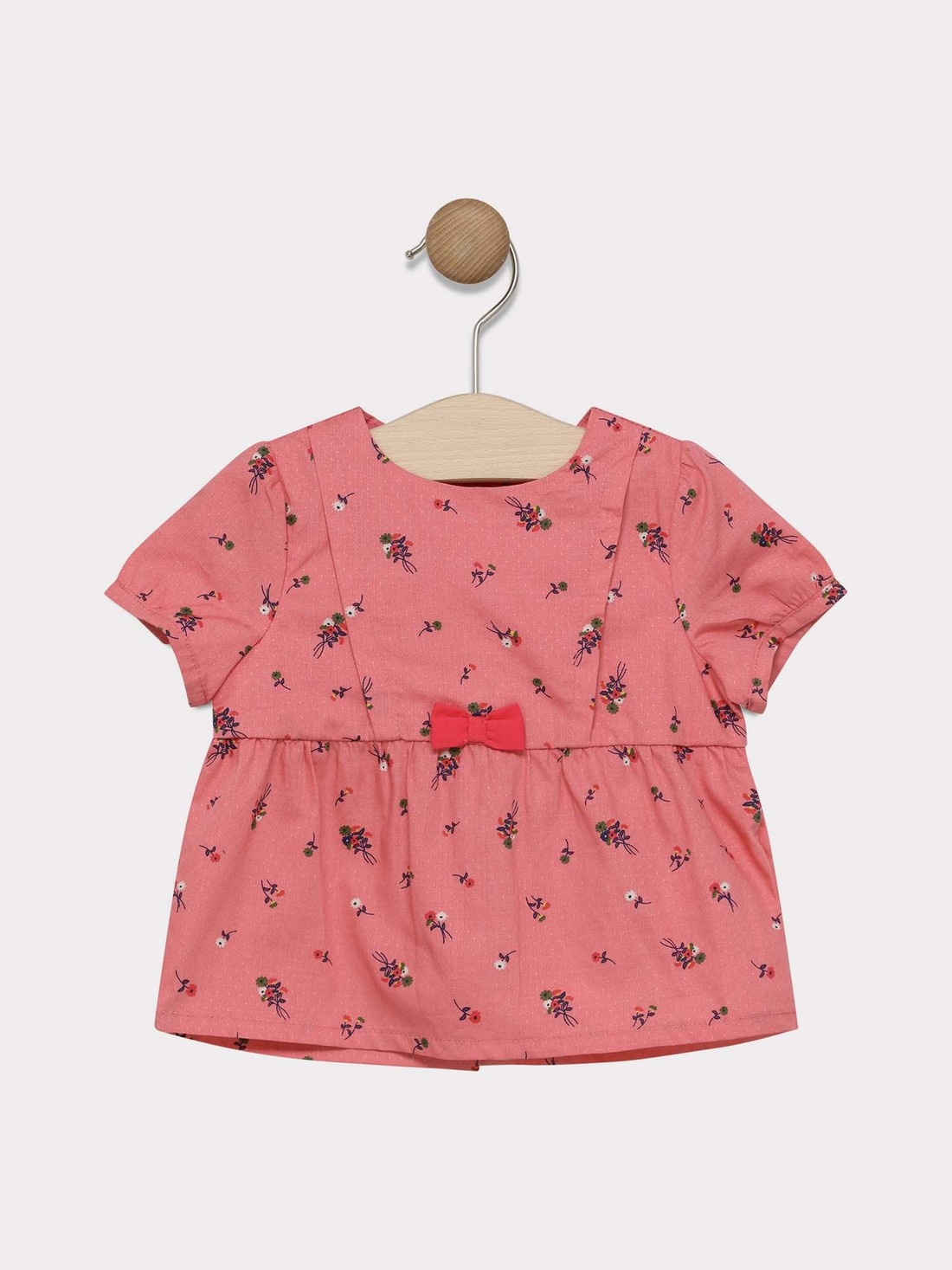Chemisier imprimé rose bébé fille